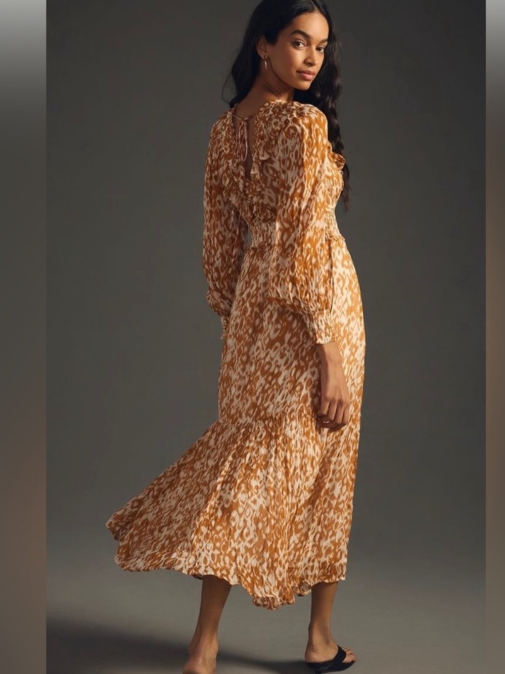 Anthropologie Odetta Ruffled V-Neck Dress Size XS - Picture 2 of 8
